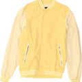 PULL & BEAR Mens Varsity Jacket UK 38 Medium Yellow Colourblock Cotton Vintage Pull & Bear and Second-Hand Pull & Bear from Messina Hembry 