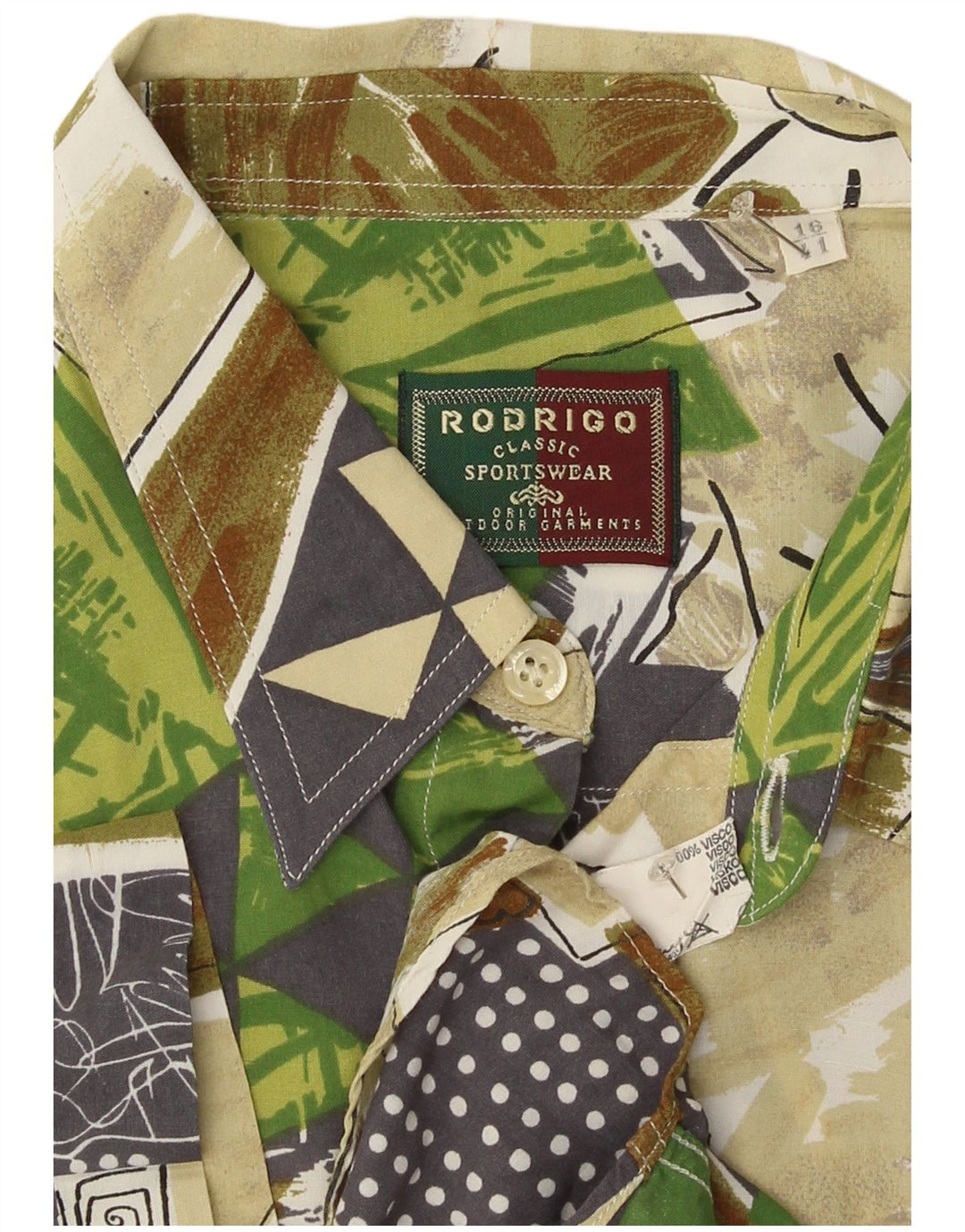 Ανδρικό κοντομάνικο πουκάμισο Rodrigo μέγεθος 41 16 μεγάλο πολύχρωμο γεωμετρικό