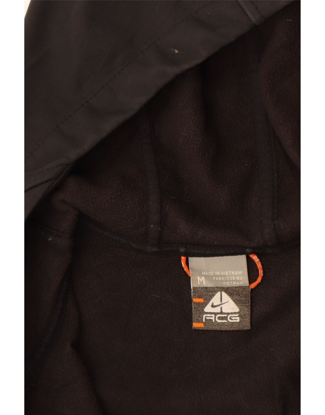 Γυναικείο μπουφάν NIKE με κουκούλα αντιανεμικό UK 12 μεσαίο μαύρο πολυεστέρα