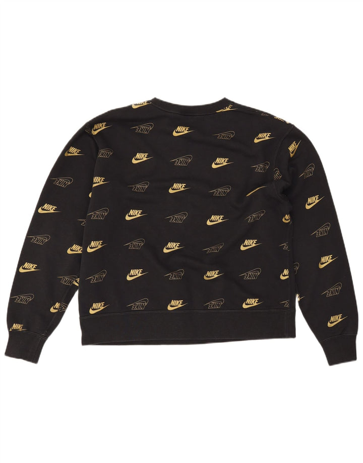 Γυναικείο γραφικό φούτερ NIKE Jumper UK 14 μεσαίο μαύρο βαμβακερό
