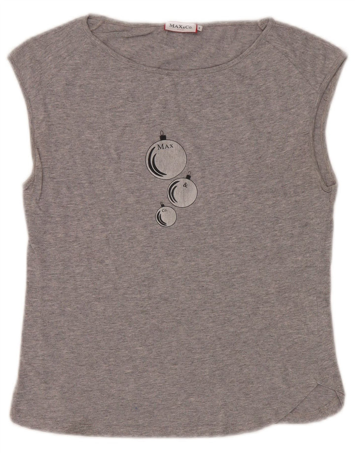 Max & Co. Γυναικείο γραφικό γιλέκο Top UK 10 Small Grey
