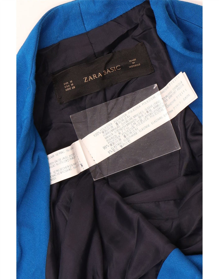 Zara Γυναικείο Open Blazer Jacket UK 12 Medium Blue Polyester