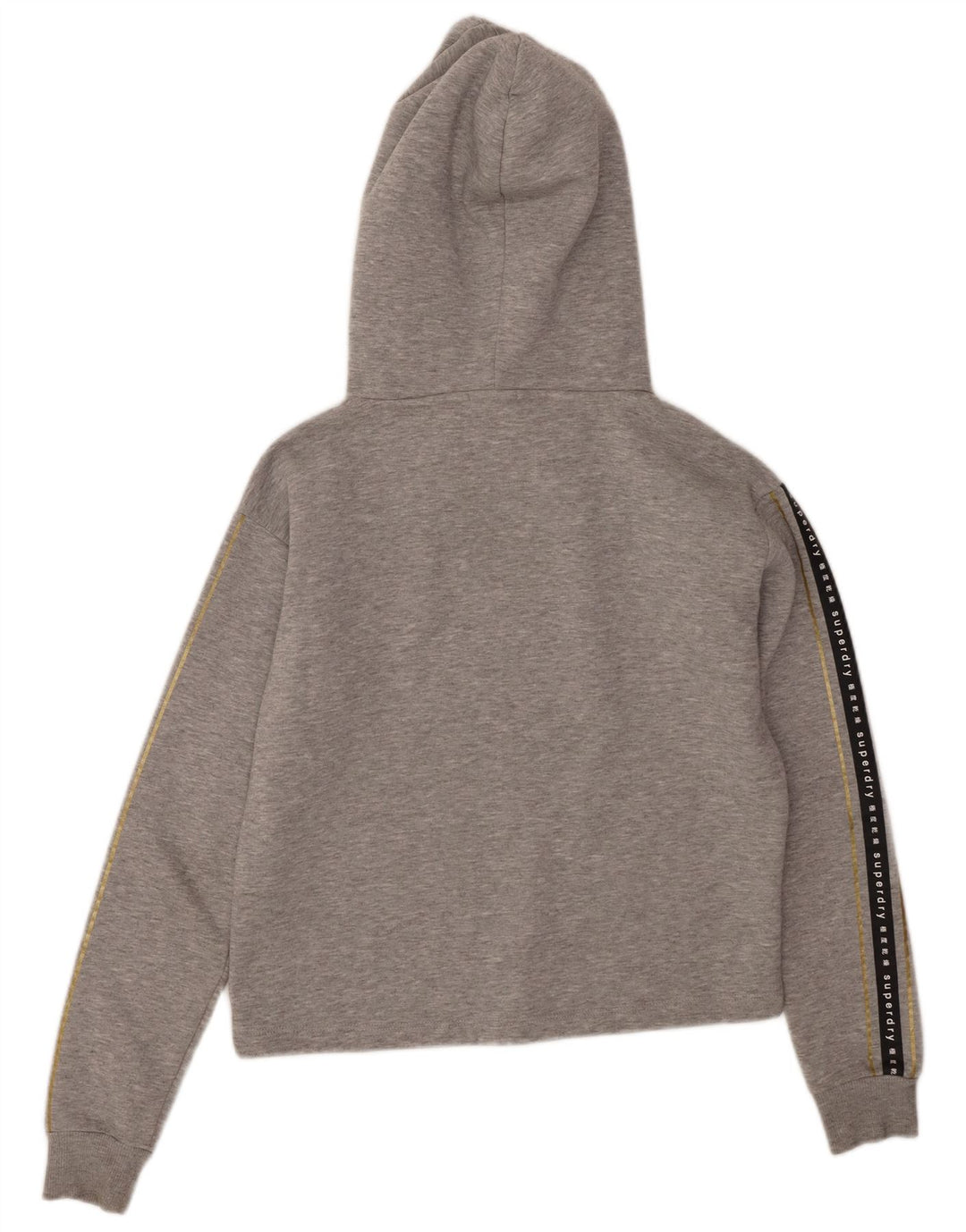 SUPERDRY Γυναικείο υπερμεγέθη Crop Graphic Hoodie Jumper UK 8 Small Grey