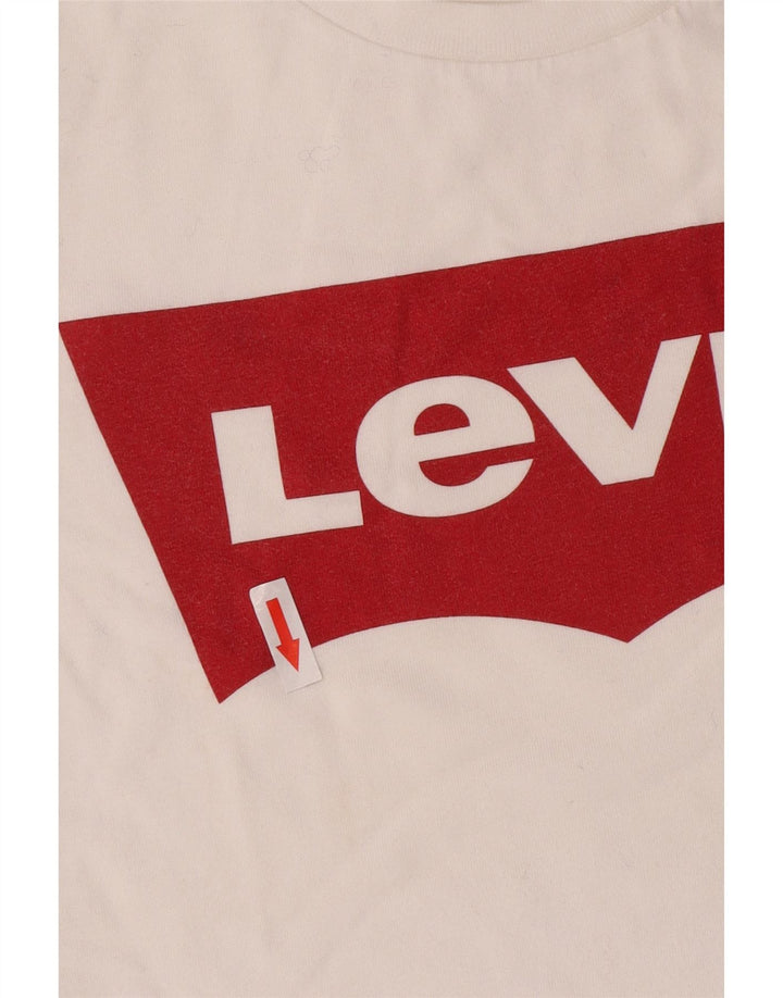 Γυναικείο γραφικό T-Shirt Levi's Top UK 12 Medium White