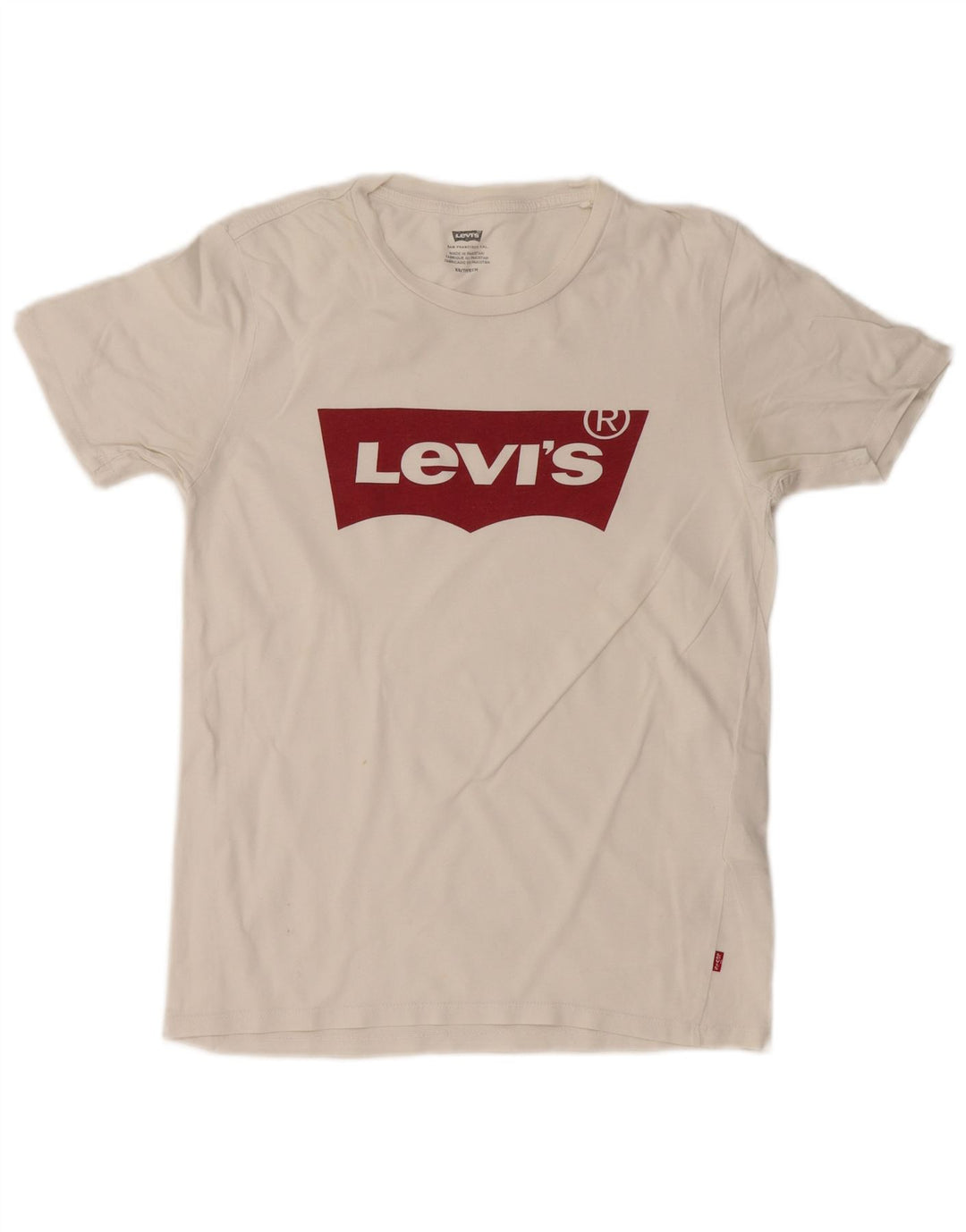 Γυναικείο γραφικό μπλουζάκι LEVI'S Top UK 6 XS Λευκό βαμβακερό