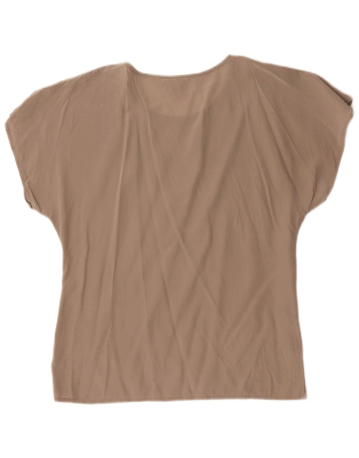 Max Mara Γυναικεία Μπλούζα Τοπ UK 12 Medium Grey Silk