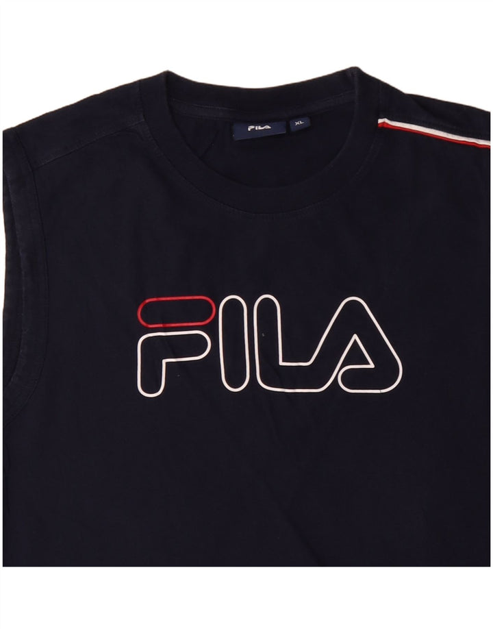 Γυναικείο γραφικό γιλέκο FILA Top UK 18 XL Navy Blue Cotton