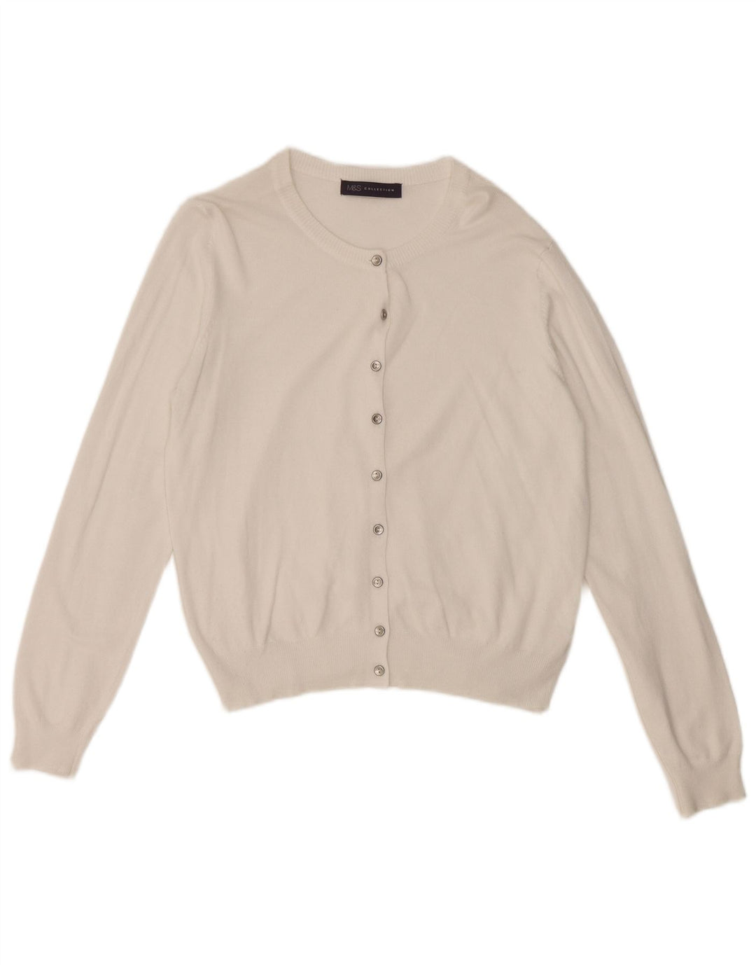 Marks & Spencer Γυναικεία ζακέτα Crop UK 12 μεσαία λευκή βισκόζη