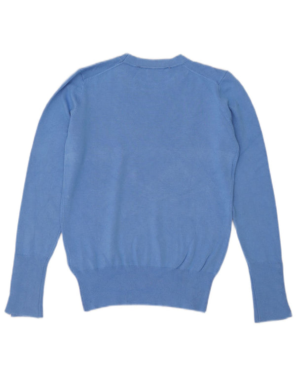 Zara Womens Crew Neck Jumper Sweater UK 10 Small Blue Viscose