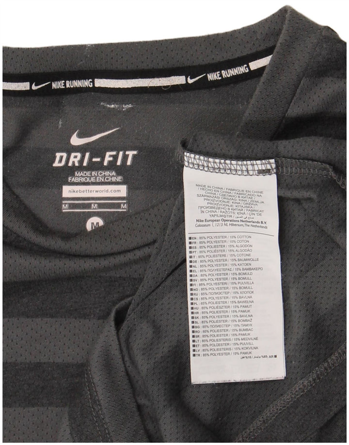 Ανδρικό T-Shirt Nike Dri Fit Τοπ μεσαίου γκρι ριγέ πολυεστέρα