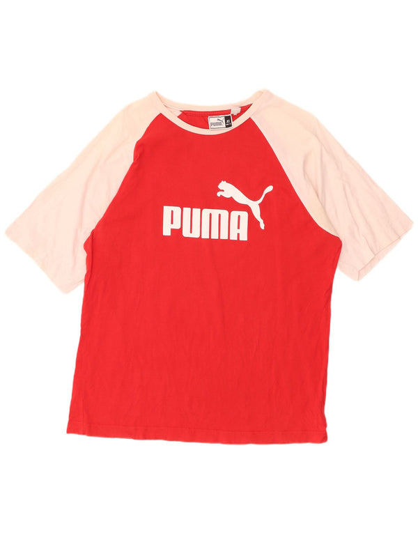 Γυναικείο γραφικό T-Shirt PUMA Top UK 18 XL Red Colourblock