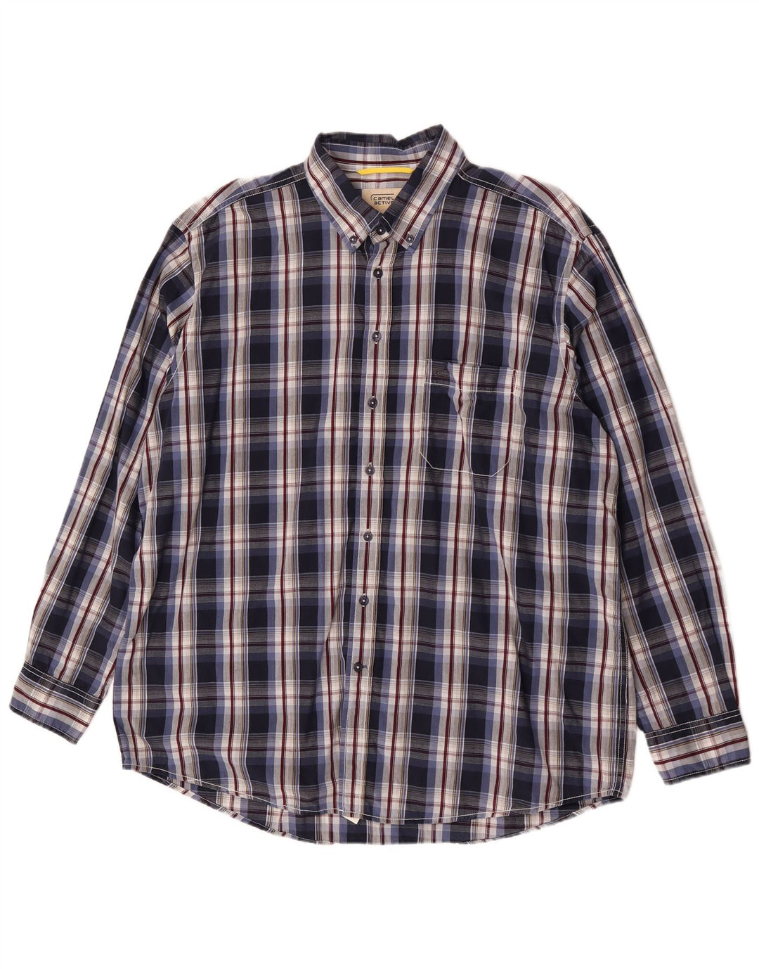 Ανδρικό πουκάμισο Camel Active XL Navy Blue καρό βαμβακερό