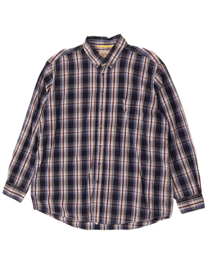 Ανδρικό πουκάμισο Camel Active XL Navy Blue καρό βαμβακερό