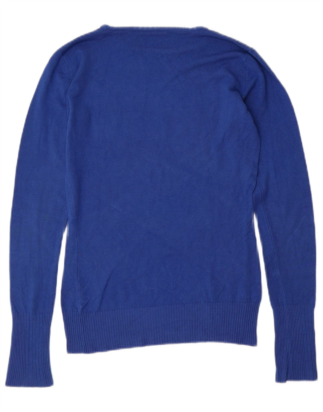 GUESS Γυναικείο γραφικό πουλόβερ με λαιμό σκάφος UK 12 μεσαία μπλε βισκόζη