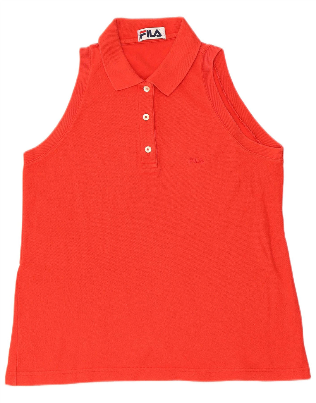 Γυναικείο αμάνικο μπλουζάκι πόλο FILA IT 46 μεγάλο κόκκινο βαμβακερό