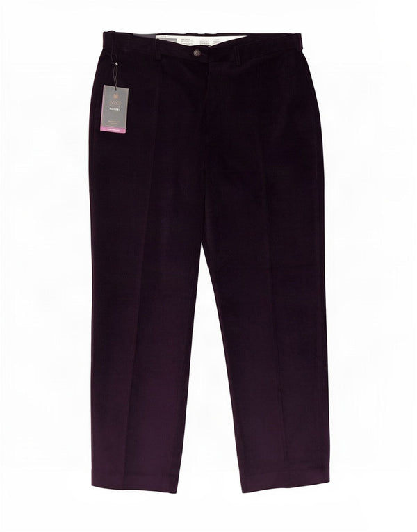 Ανδρικό ίσιο κοτλέ παντελόνι Marks & Spencer W38 L31 Μωβ βαμβακερό