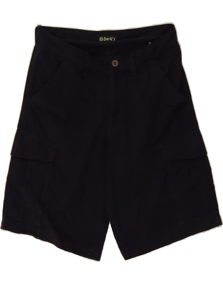 DACK'S Mens Cargo Shorts IT 48 Medium W32 Navy Blue Cotton Vintage Dack's and Second-Hand Dack's from Messina Hembry 