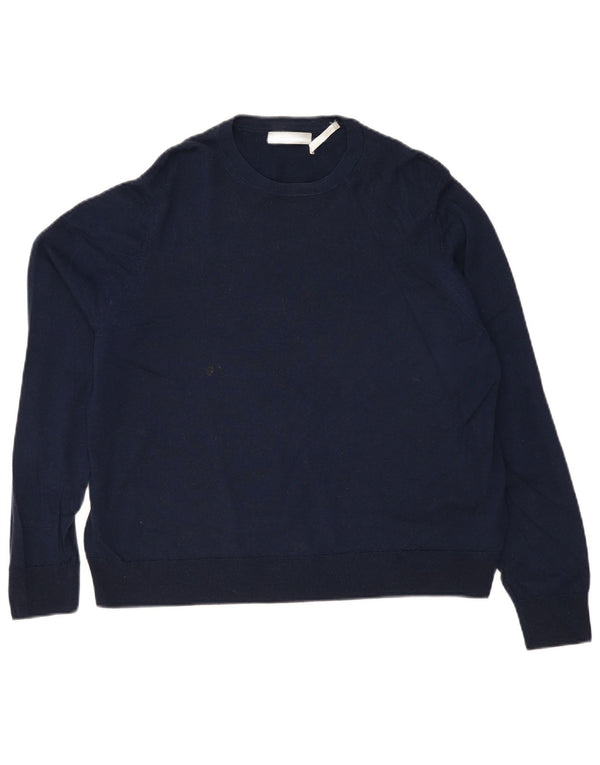 Marks & Spencer Γυναικείο πουλόβερ με λαιμόκοψη UK 20 2XL Navy Blue