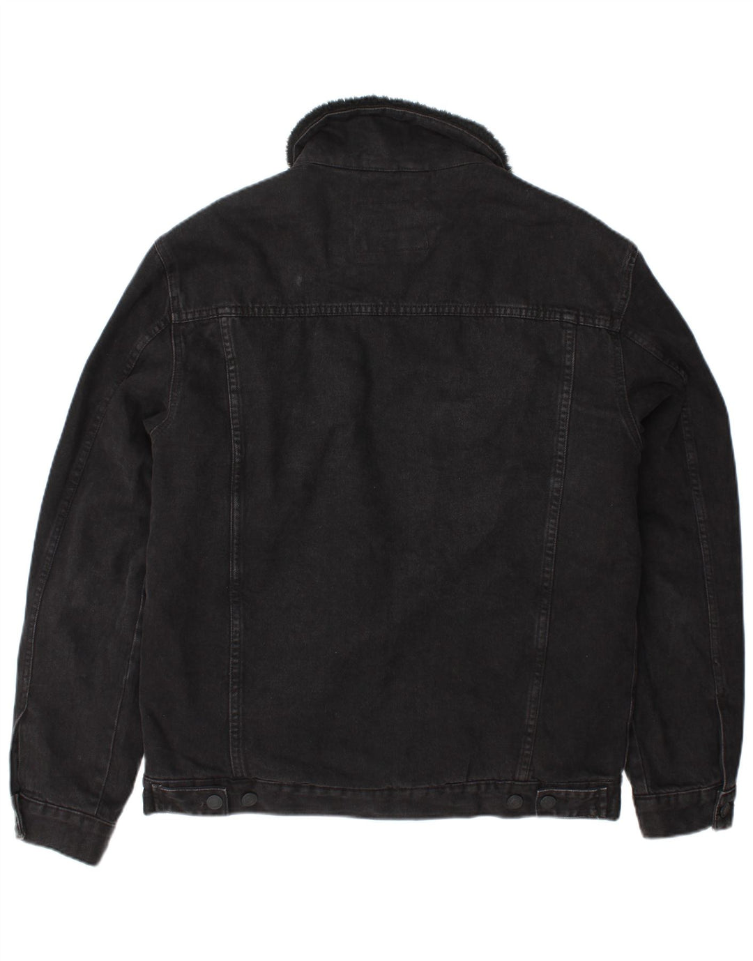 Zara Ανδρικό τζιν Sherpa Jacket UK 40 Large Black Polyester