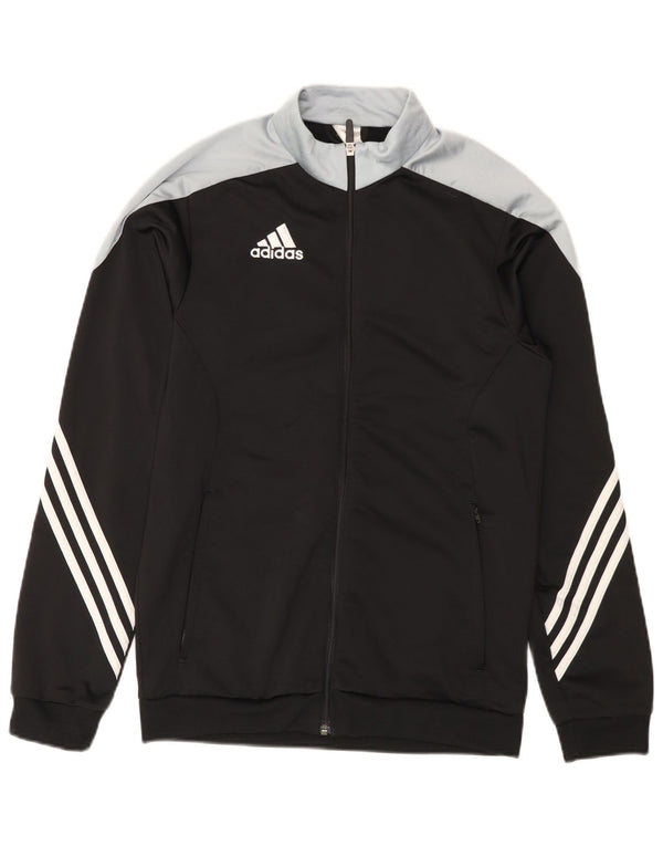 Adidas Mens Tracksuit Top Jacket Small Black Colourblock Polyester