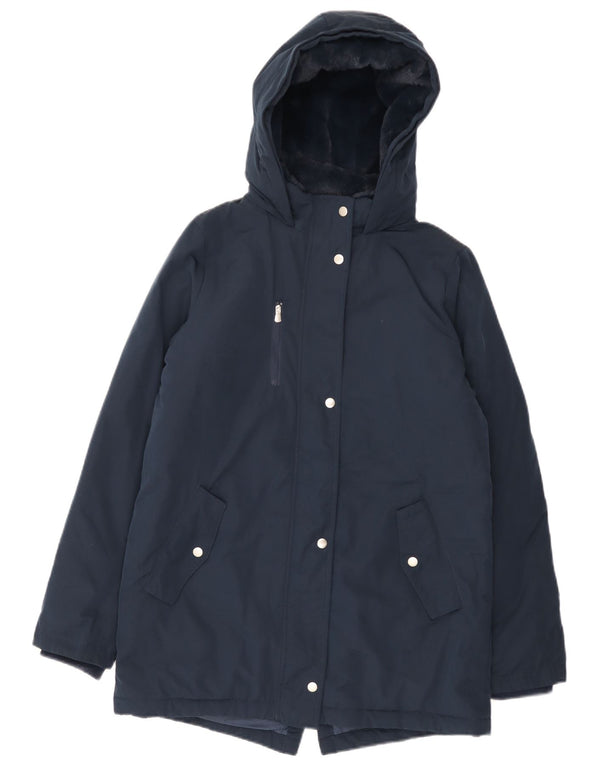 Marks & Spencer Girls Hooded Parka Jacket 13-14 Years Navy Blue