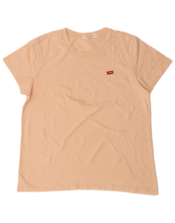 Γυναικείο T-Shirt Levi's Top UK 16 Large Beige βαμβακερό