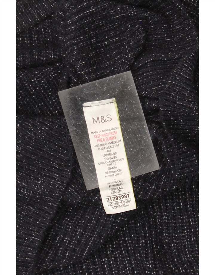 Ανδρικό πουλόβερ Marks & Spencer Boat Neck Jumper Medium Navy Blue Flecked