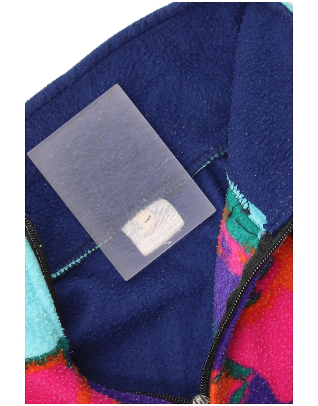 VINTAGE Ανδρικό φερμουάρ Fleece Jumper Μεγάλο Navy Μπλε Καμουφλάζ