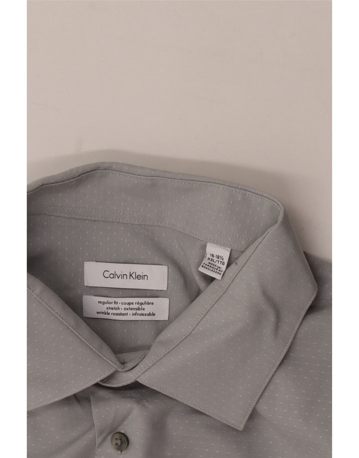 Ανδρικό κοντομάνικο πουκάμισο Calvin Klein, μέγεθος 18 18 1/2 2XL με γκρι στίγματα
