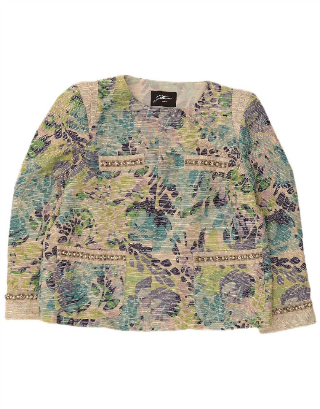 Gattinoni Γυναικείο Open Blazer Jacket UK 18 XL Πολύχρωμο Floral