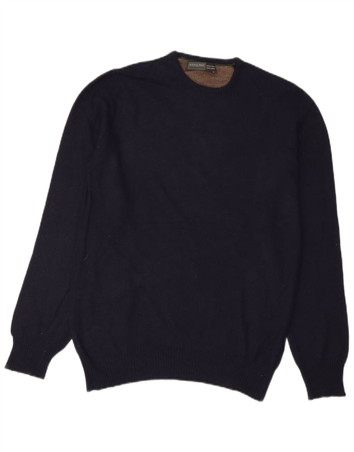 Ανδρικό πουλόβερ Zara Crew Neck Jumper Μεγάλο Navy Blue