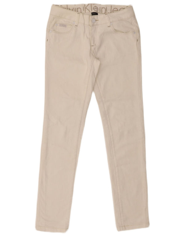 Calvin Klein Womens Skinny Jeans W26 L30 White Cotton
