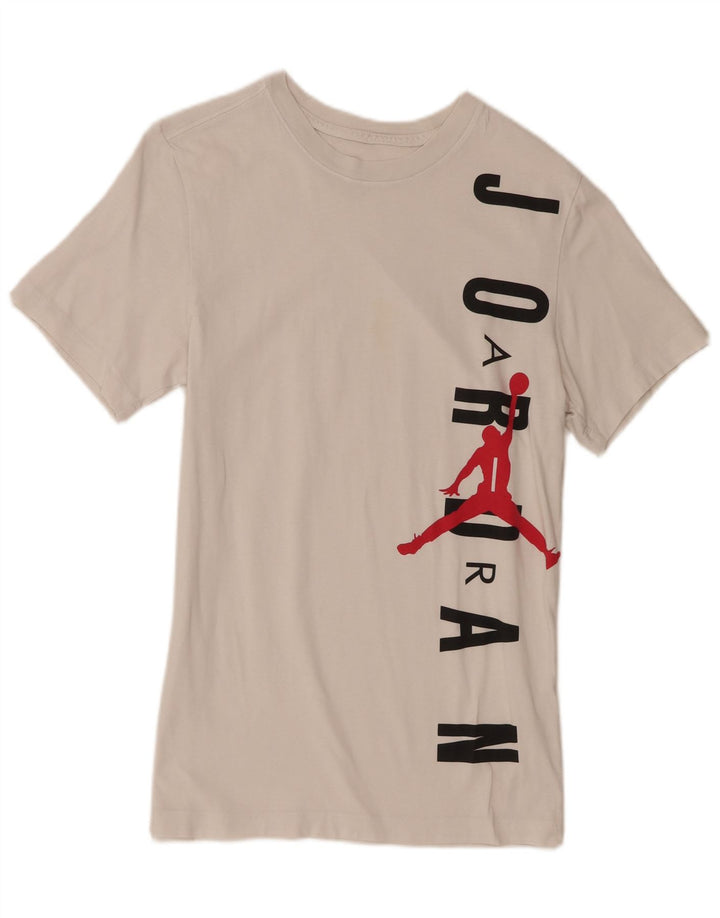 Jordan Ανδρικό γραφικό T-Shirt Top Μικρό λευκό βαμβακερό