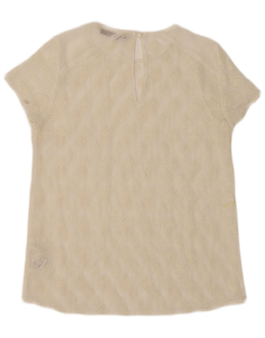 Zara Womens See Through Top 10 Small Off White Floral Polyester