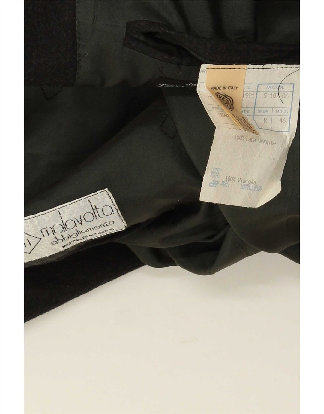 Vintage Ανδρικό Διπλό Μπουφάν Blazer IT 46 Small Black Wool