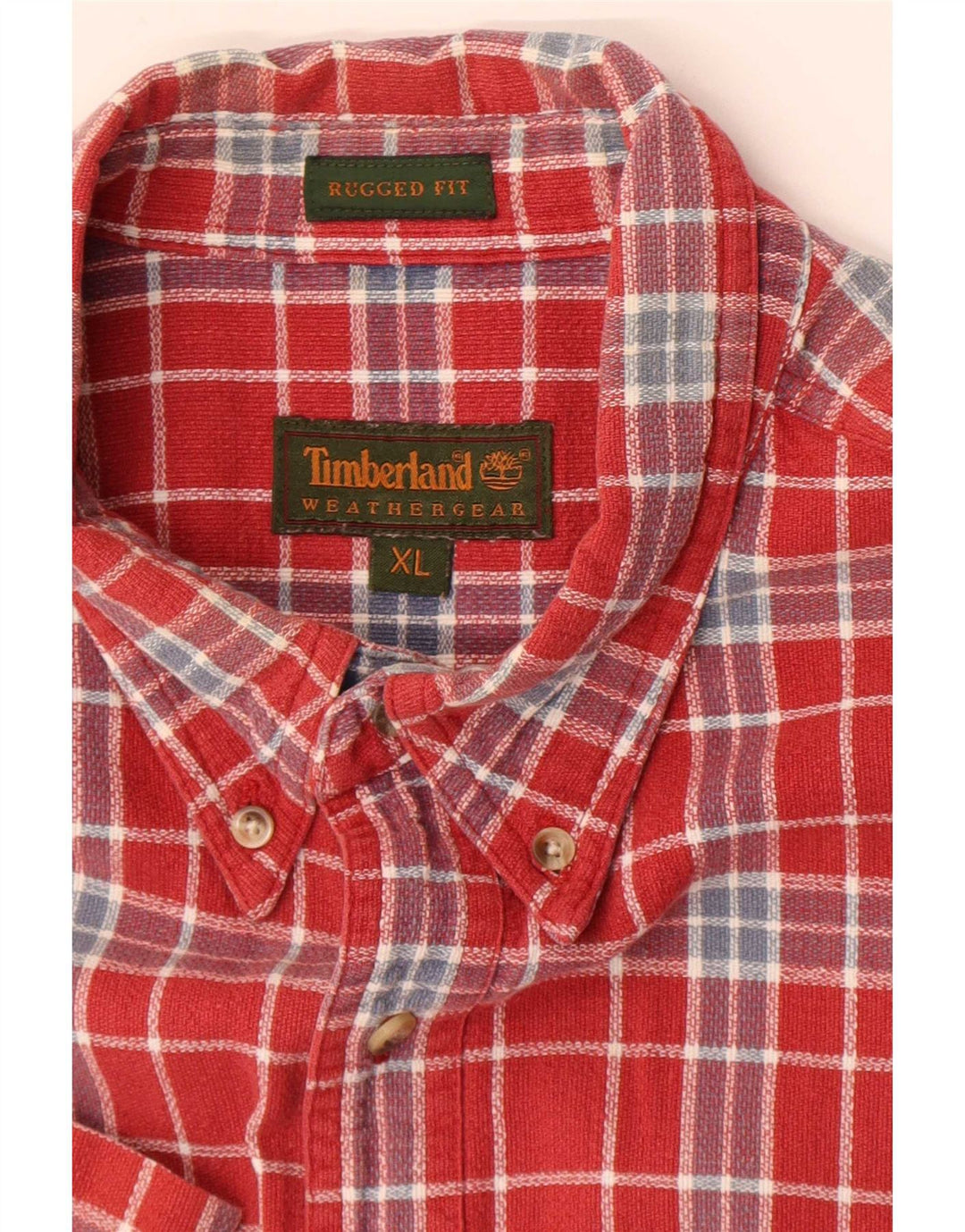 Ανδρικό κοντομάνικο πουκάμισο Timberland με στιβαρή εφαρμογή XL κόκκινο καρό