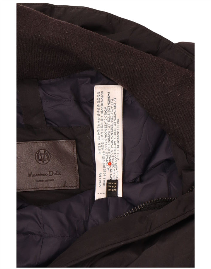 Massimo Dutti Ανδρικό παλτό UK 44 2XL Μαύρο Πολυεστέρας