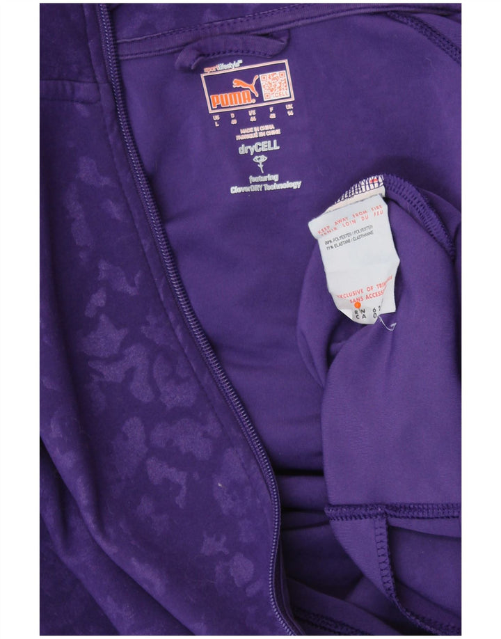 Γυναικεία φόρμα PUMA Top Jacket UK 14 Large Purple Animal Print Polyester