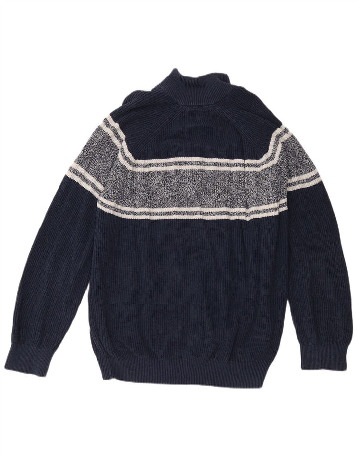 Marks & Spencer Ανδρικό πουλόβερ με κουμπιά πουλόβερ 2XL Navy Blue Colorblock