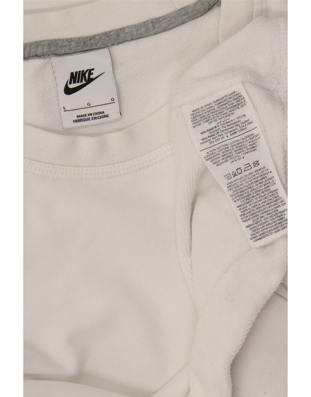 Γυναικείο φούτερ Nike Jumper UK 16 μεγάλο λευκό βαμβακερό