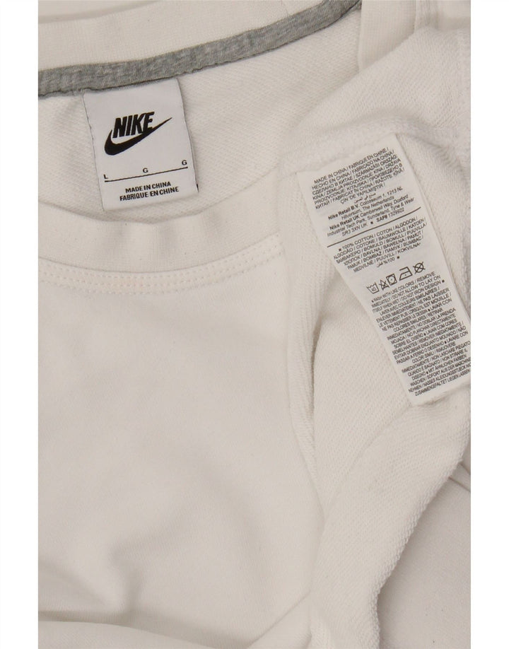 Γυναικείο φούτερ Nike Jumper UK 16 μεγάλο λευκό βαμβακερό