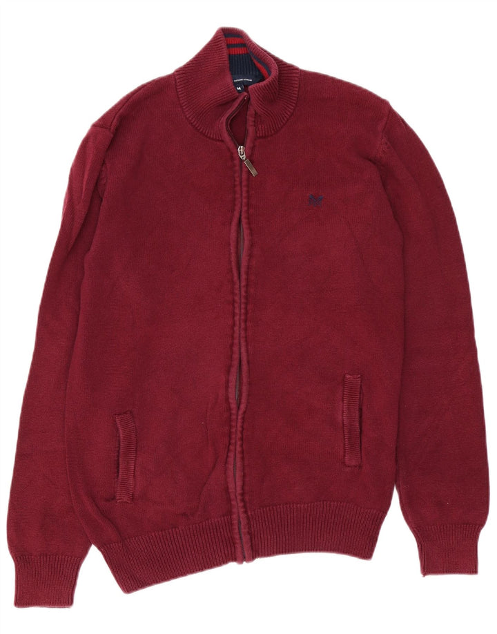 Crew Clothing Ανδρική ζακέτα πουλόβερ μεσαίο βαμβακερό μπορντό