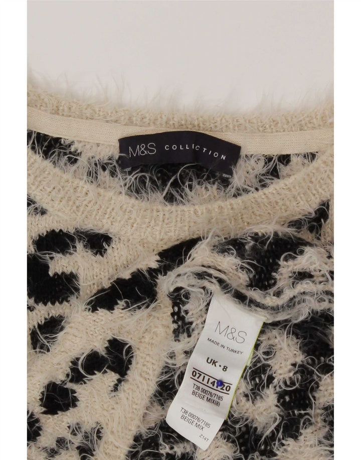 Marks & Spencer Γυναικείο πουλόβερ με λαιμόκοψη UK 8 Small Beige