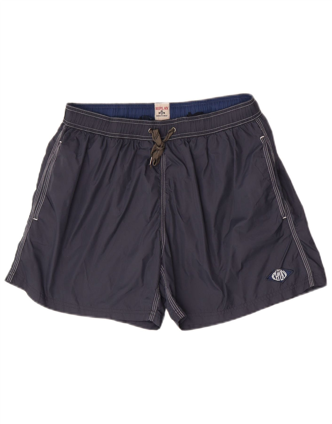 Replay Boys Swimming Short 11-12 Years Large Navy Blue Polyamide