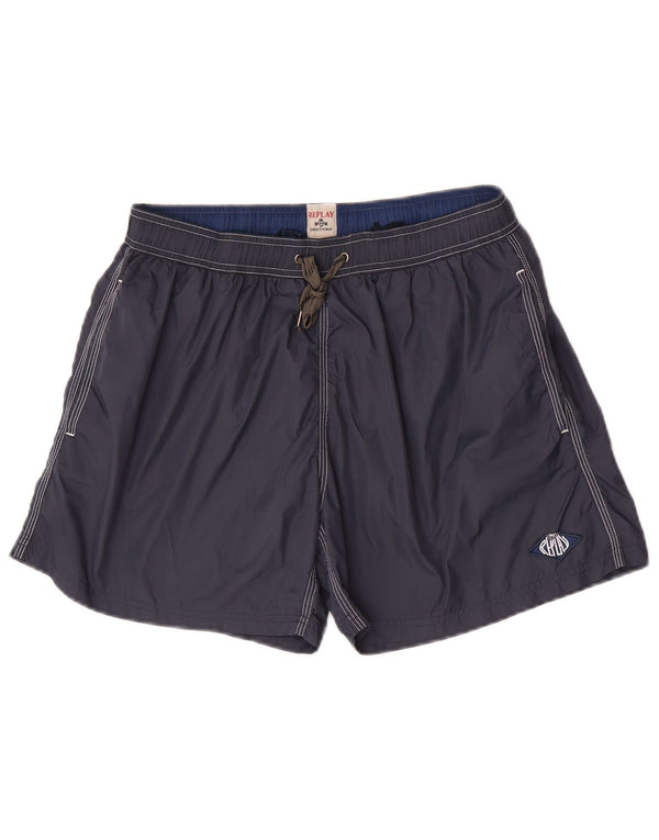 Replay Boys Swimming Short 11-12 Years Large Navy Blue Polyamide