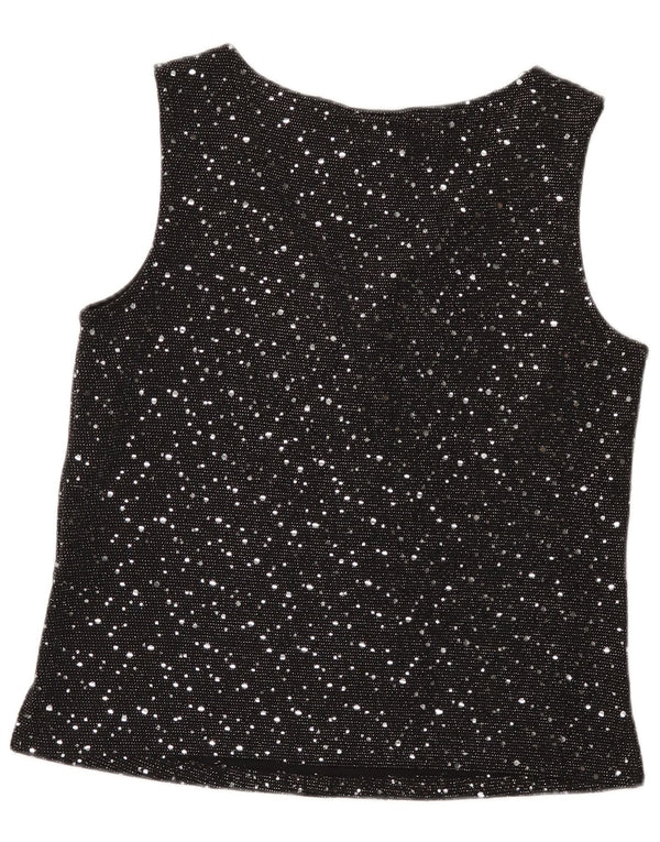Γυναικεία αμάνικη μπλούζα Wallis Top UK 14 Medium Black Spotted Nylon