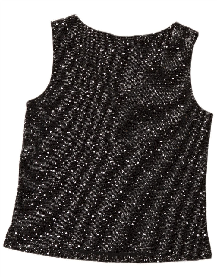 Γυναικεία αμάνικη μπλούζα Wallis Top UK 14 Medium Black Spotted Nylon