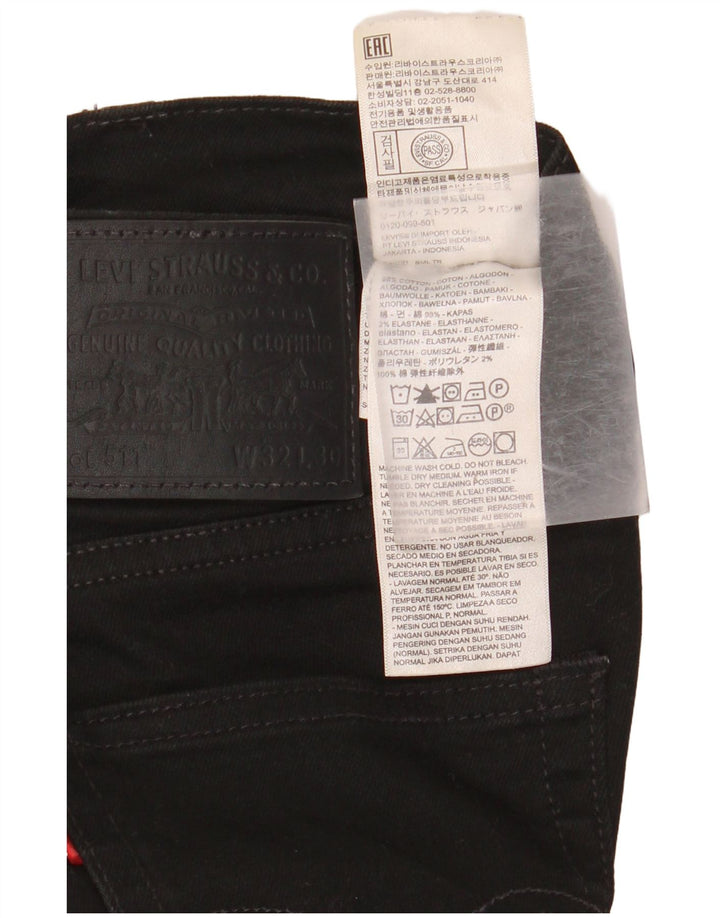 LEVI'S Ανδρικό 511 Slim Jeans W32 L30 Μαύρο βαμβακερό