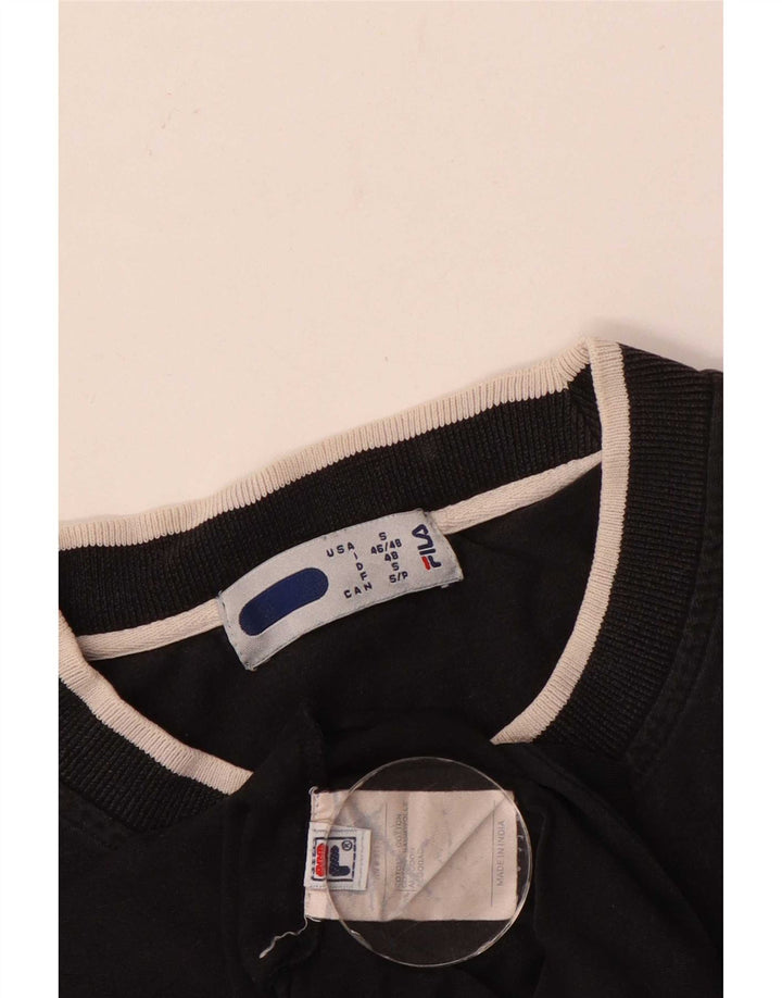 Fila Ανδρικό γραφικό T-Shirt Top Μικρό μαύρο βαμβακερό