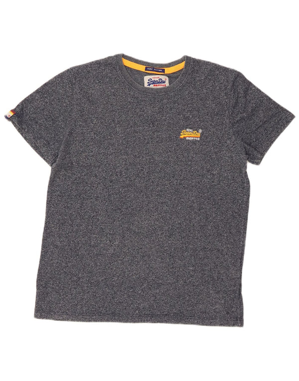 Ανδρικό T-Shirt SUPERDRY Top Large Navy Blue από βαμβακερό ύφασμα